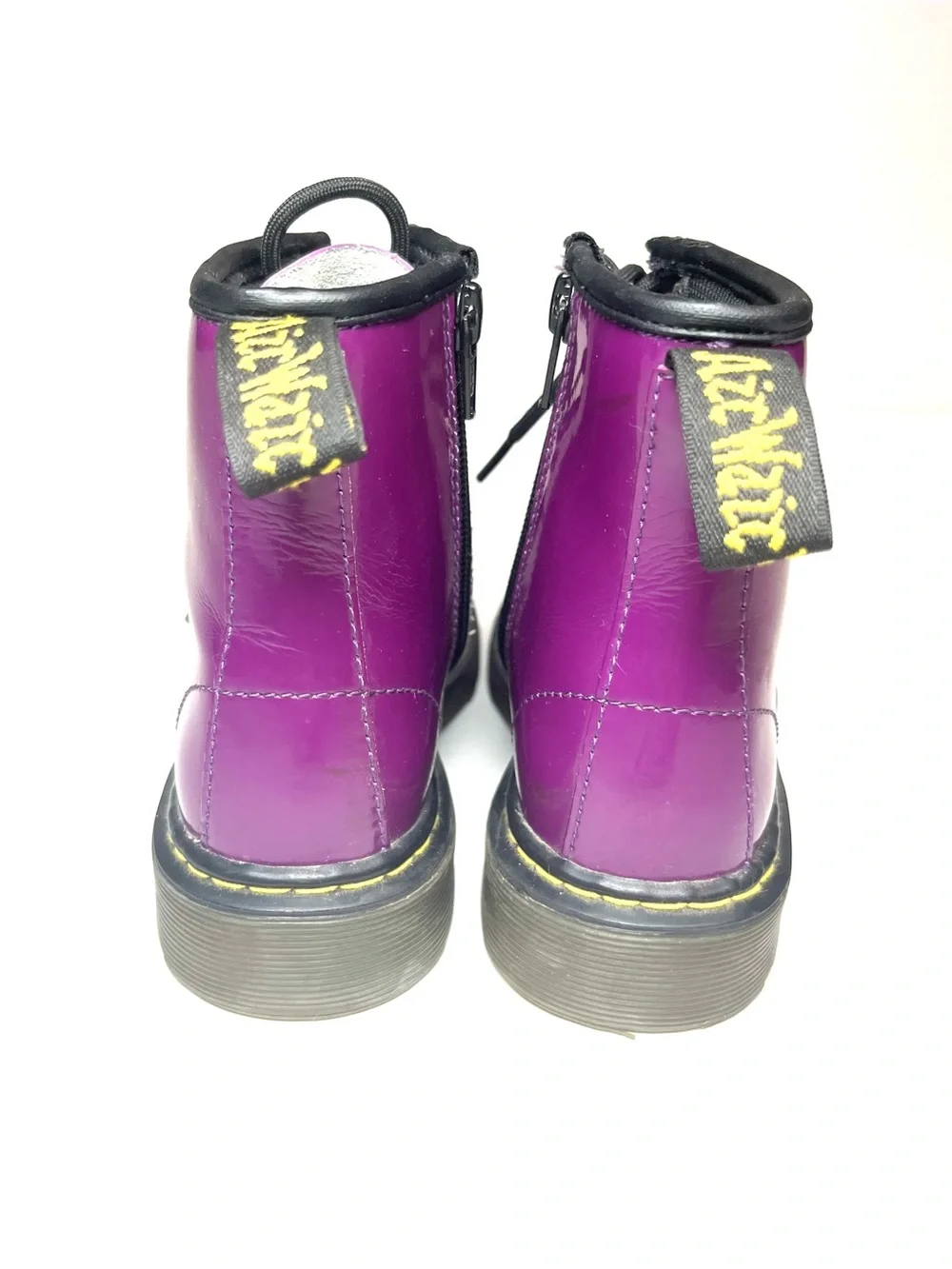 Dr. Martens Purple Patent Lace-Up Kids Boots